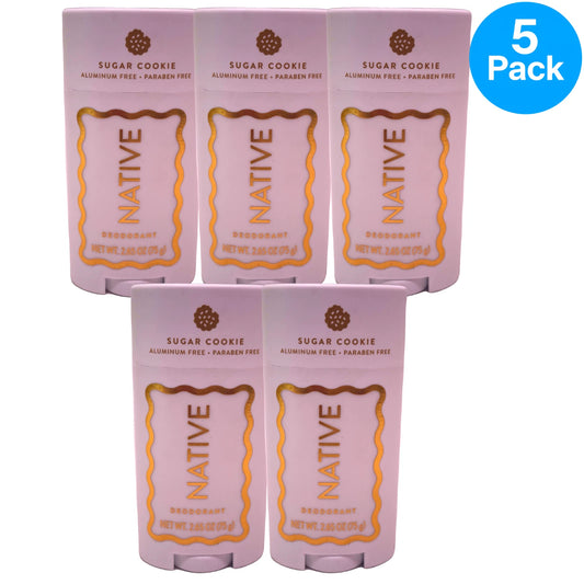 Native Sugar Cookie Natural Deodorant Stick 2.65 oz 5 Pack New