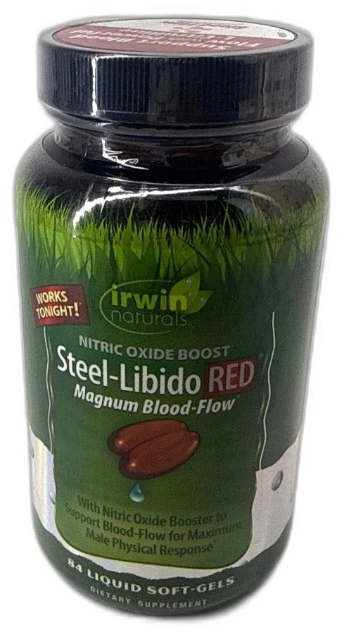Irwin Naturals Steel-Libido Red Male Enhancement 84 Exp 05/27 Pack of 2 New