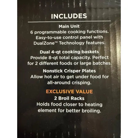 Ninja Foodi 6-in-1 8 Quart 2-Basket Air Fryer with DualZone Technology NEW 6