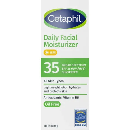 Cetaphil Daily Facial Moisturizer Lotion for Dry, Oily or Combination Sensitive Skin Care, Broad Spectrum SPF 15, 4 fl oz