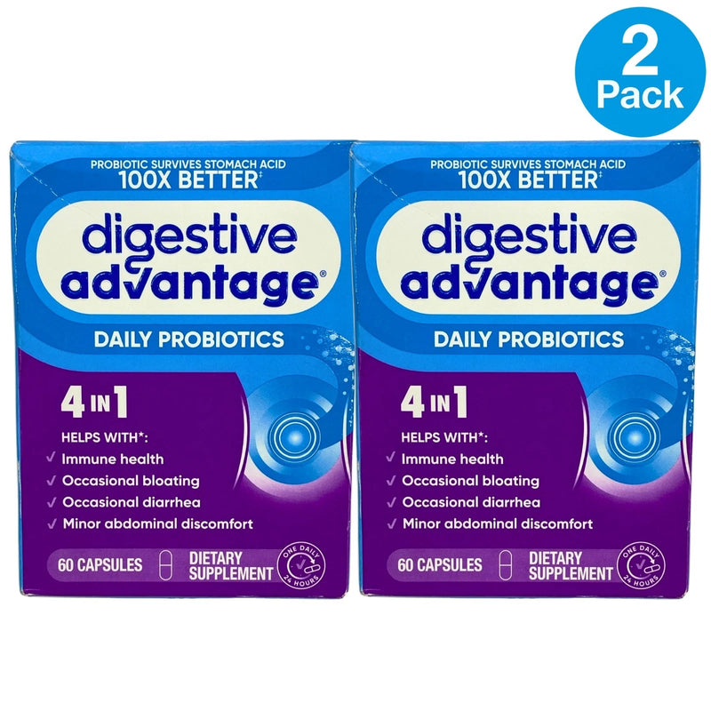 Digestive Advantage Daily Probiotics 4 in 1 Digestive & Immune Support 60 Capsul