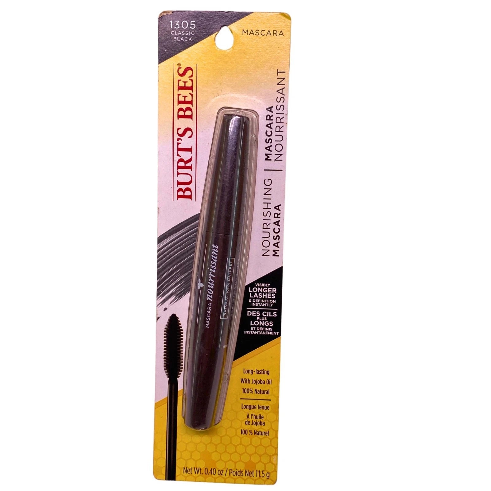 Burt's Bees Nourishing Mascara - 1305 Classic Black, 100% Natural with Jojoba Oi 1