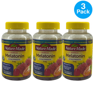 Nature Made Melatonin Extra Strength Dreamy Strawberry 70 Gum Exp 04/27 3 Pack