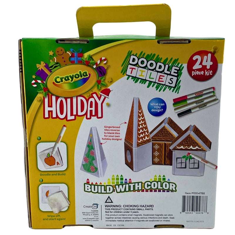 Crayola Holiday Doodle Tiles Magnetic Building Kit Write On Wipe Off 2 Pack New