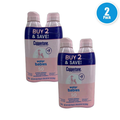 Coppertone WaterBabies Lotion Water 4 Total Exp 07/27 Pack of 2 New