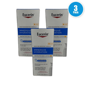 Eucerin Immersive Hydration Protective Daily Lotion Exp 05/27 Pack of 3 New