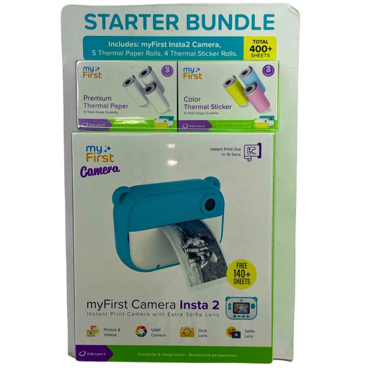 myFirst Camera Insta 2 Starter Bundle Blue Instant Print Kids Camera 12MP 1 Pack