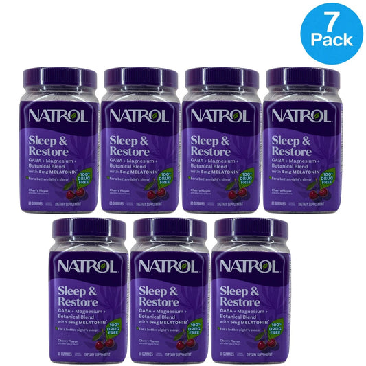 Natrol Sleep & Restore Gummies 60 Count 7 Pack New Exp 02/2027