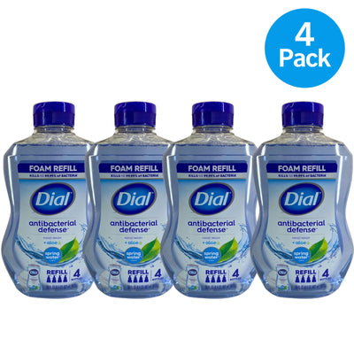 Dial Antibacterial Defense Foaming Hand Wash Refill Spring Water 30 oz 4 Pack Ne