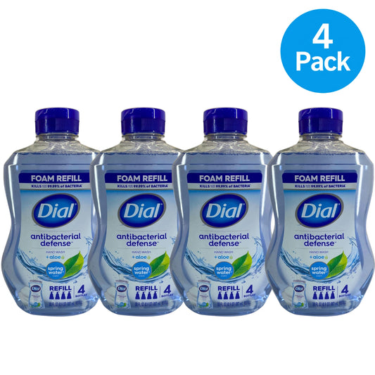 Dial Antibacterial Defense Foaming Hand Wash Refill Spring Water 30 oz 4 Pack Ne