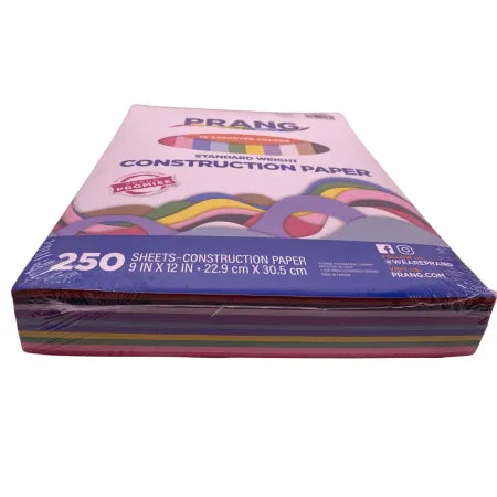 Prang Construction Paper 9x12 Assorted Colors 250 Sheets 3 Pack Craft Paper