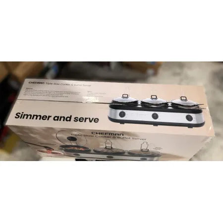 Chefman Triple Slow Cooker & Buffet Server