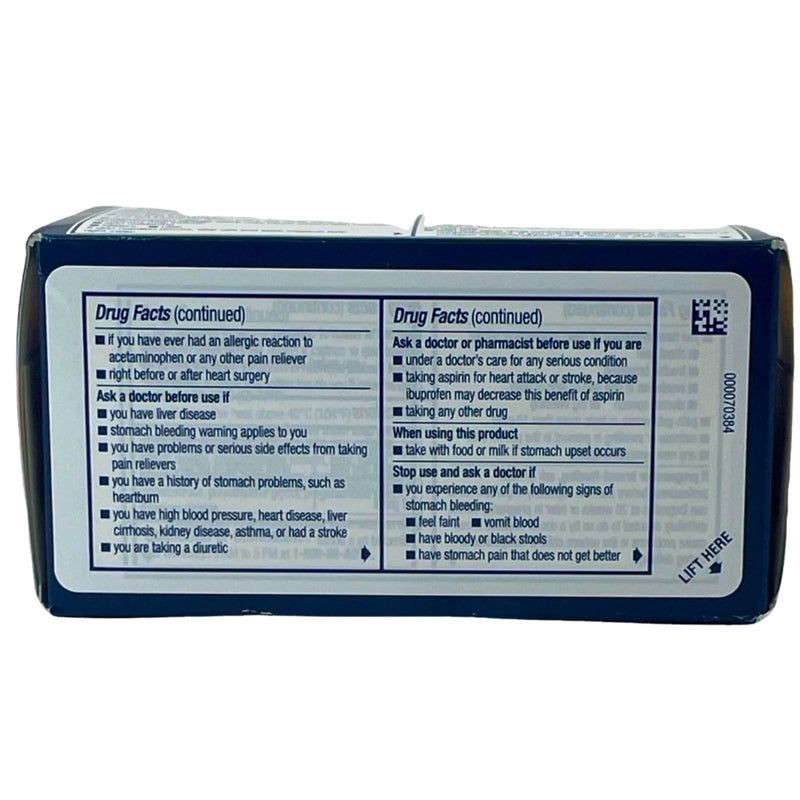 Advil Dual Action With Acetaminophen Pain Reliever 72 Caplets 3 Pack Exp 09/28