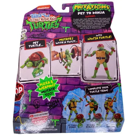 TMNT Mutations Raphael Action Figure Pet to Ninja New