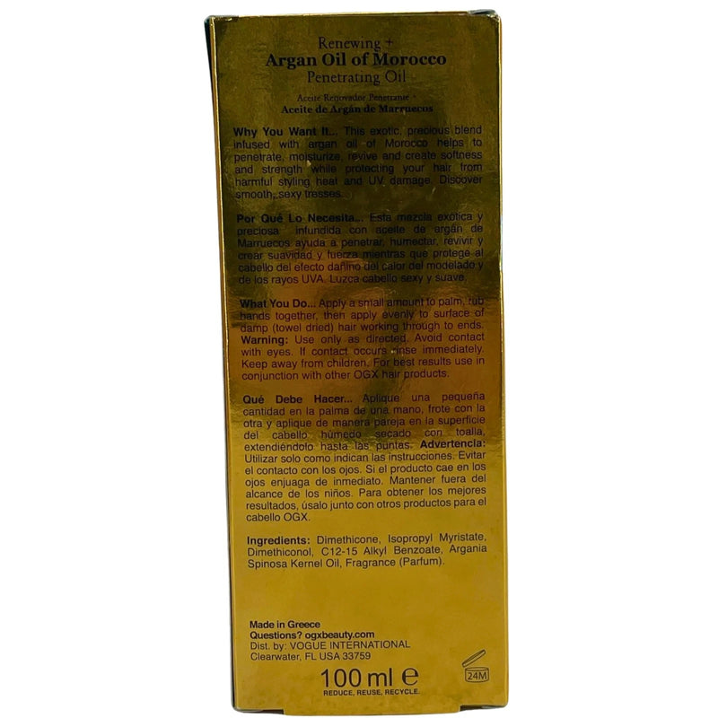 OGX Renewing + Argan Oil of Morocco Penetrating Oil All Hair Types 3.3 Fl Oz 3 P