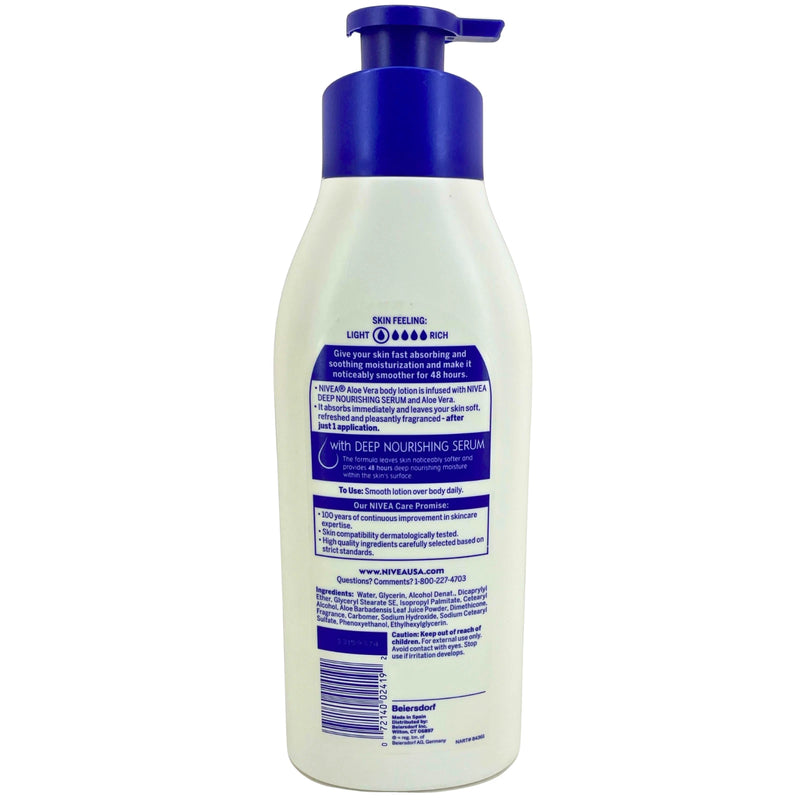 Nivea Aloe Vera Body Lotion 16.9 oz 4 Pack New