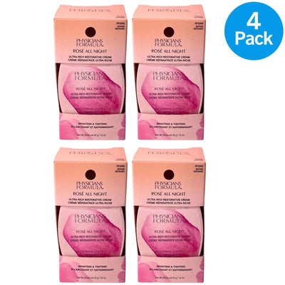 Physicians Formula Rosé All Night Ultra-Rich Restorative Cream 1.6oz 4 Pack Set