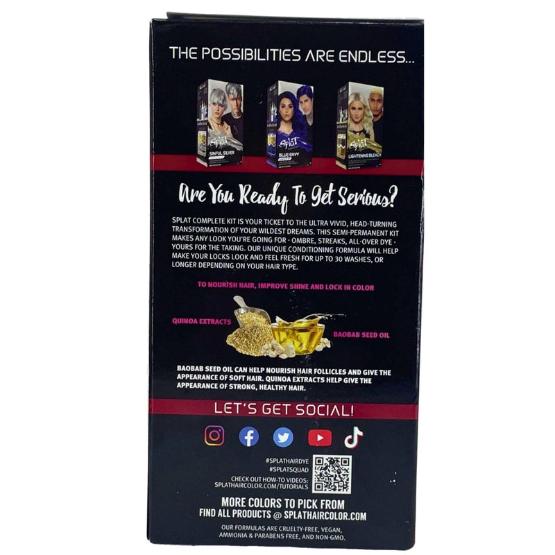 Splat Rebellious Colors Crimson Obsession Semi-Permanent Hair Color Complete Kit