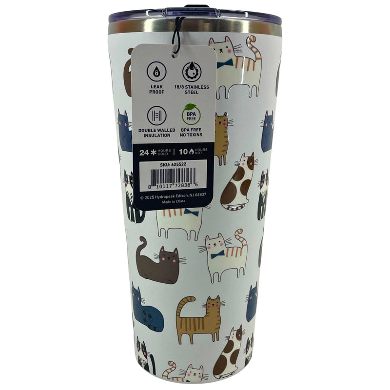 Hydrapeak Stainless Steel Tumbler Cute Cats Pattern Insulated 2 Pack New