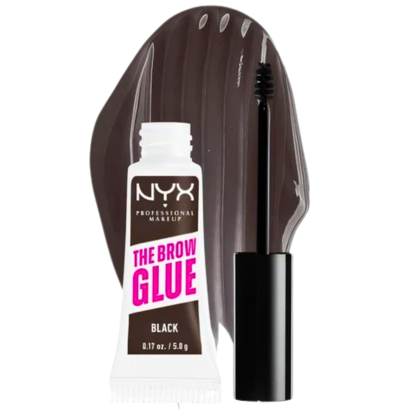 NYX Professional Makeup Brow Glue Eyebrow Gel, Black, 0.17 fl oz - 1 Pack