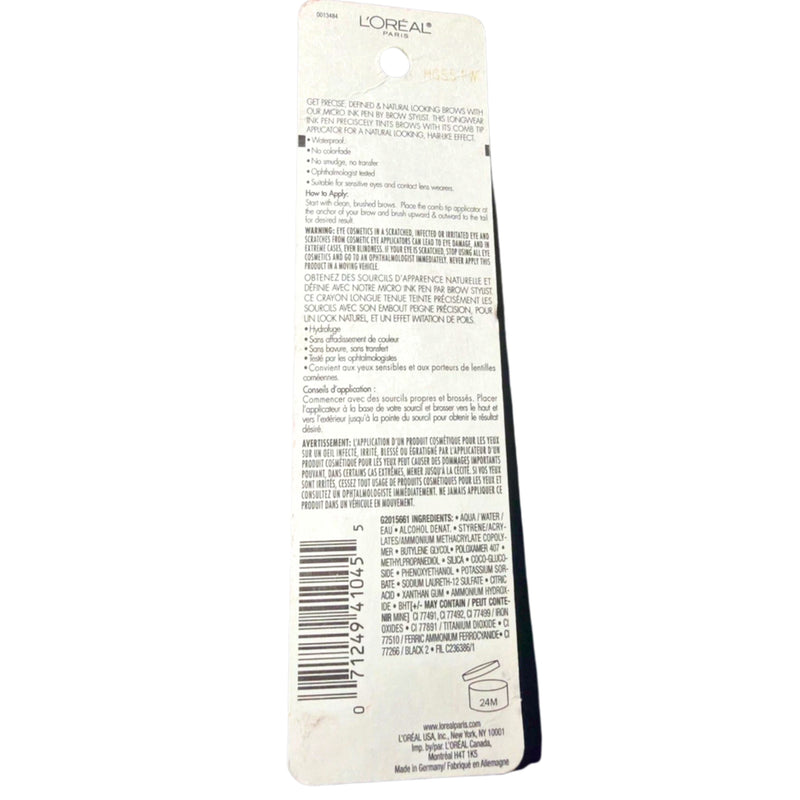 L'Oreal Brow Micro Ink Pen Dark Blonde #633 Longwear Waterproof Tint 0.013 oz 1 Pack