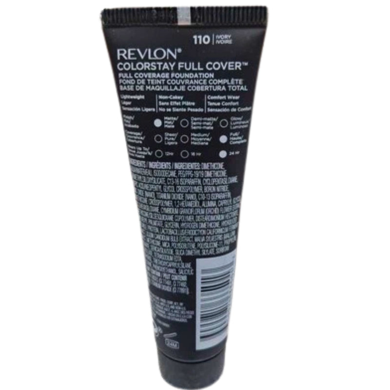 Revlon ColorStay Full Cover Longwear Matte Foundation, 110 Ivory 1.0 oz - 1 Pack