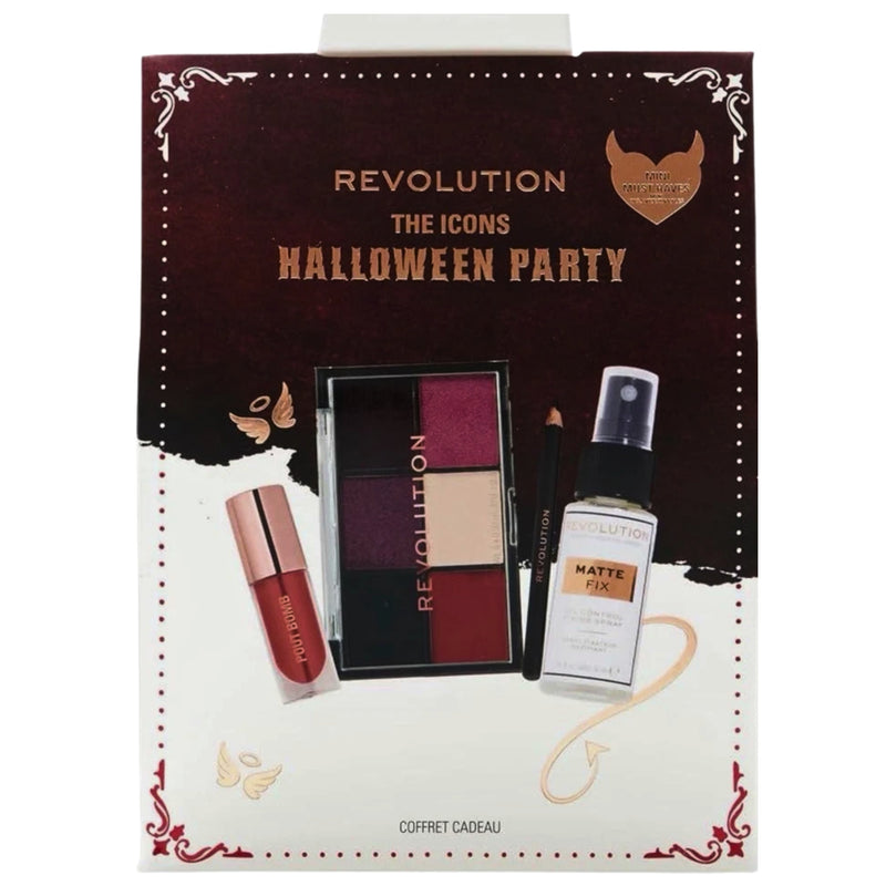 Revolution The Icons Halloween Party 5pc Makeup Set Palette Spray Lip Gloss - 1 Pack