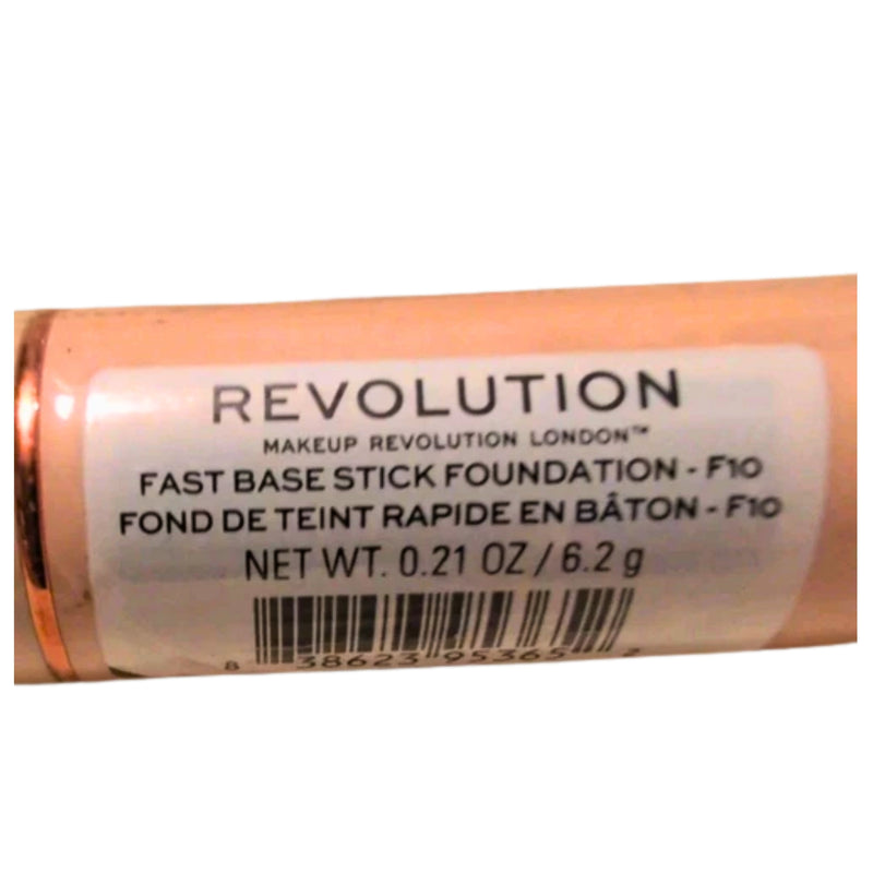 SEALED MAKEUP REVOLUTION LONDON FAST BASE STICK FOUNDATION 0.21 OZ SHADE F10 - 1 Pack