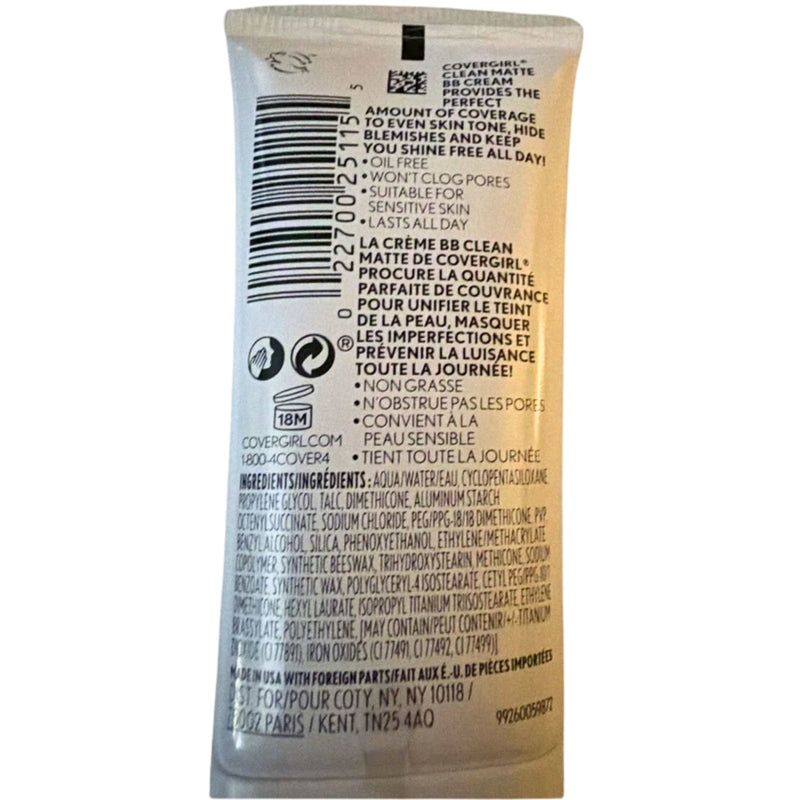 CoverGirl Clean Matte BB Cream For Oily Skin, Medium/Deep 550, 1 fl oz - 1 Pack