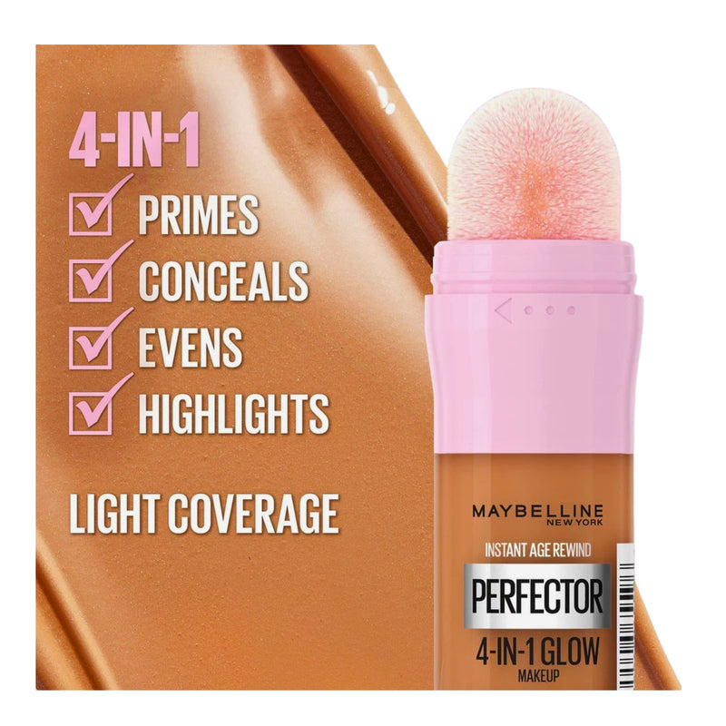Maybelline Instant Age Rewind Perfector 4-In-1 Glow Makeup 1.5 Light Medium, 0.68oz - 1 Pack