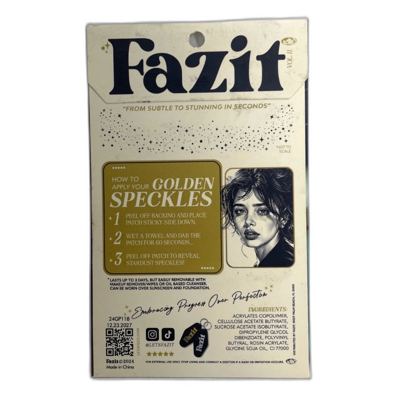 Fazit Temp Make up Patches Gold Speckles Glitter Freckles 30pc Pack of 5 New
