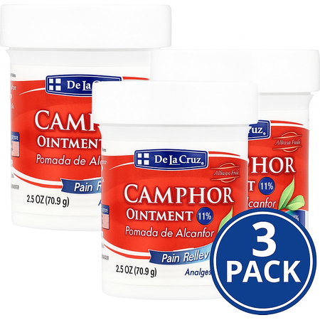 De La Cruz Camphor Ointment 11% 2.5 oz 3 Pack Exp 01/2026 New 1