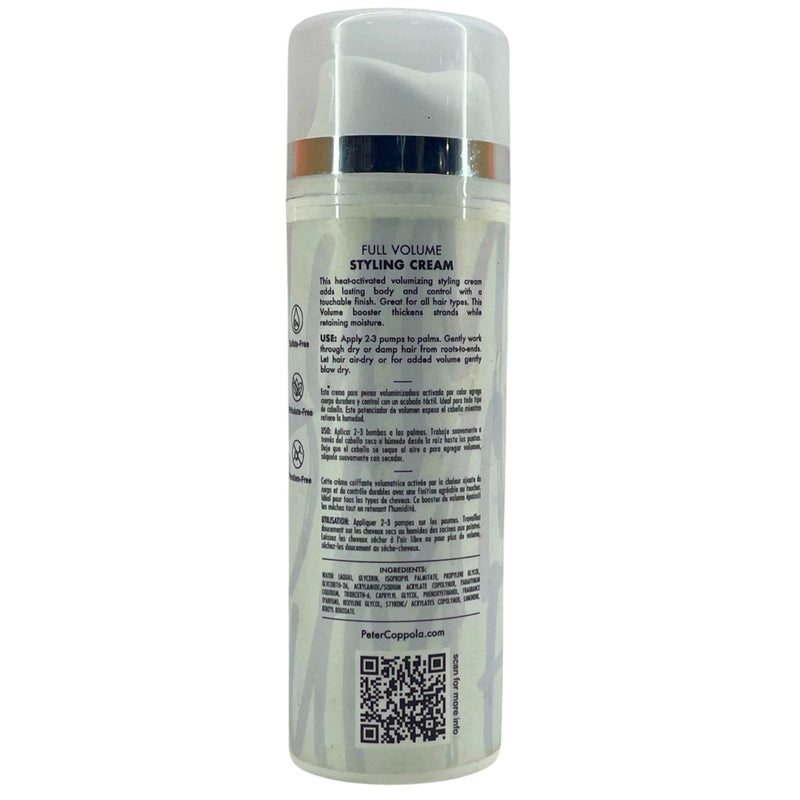 Peter Coppola Full Volume Styling Cream Heat-Activated Volumizing 4.4 oz 5 Pack