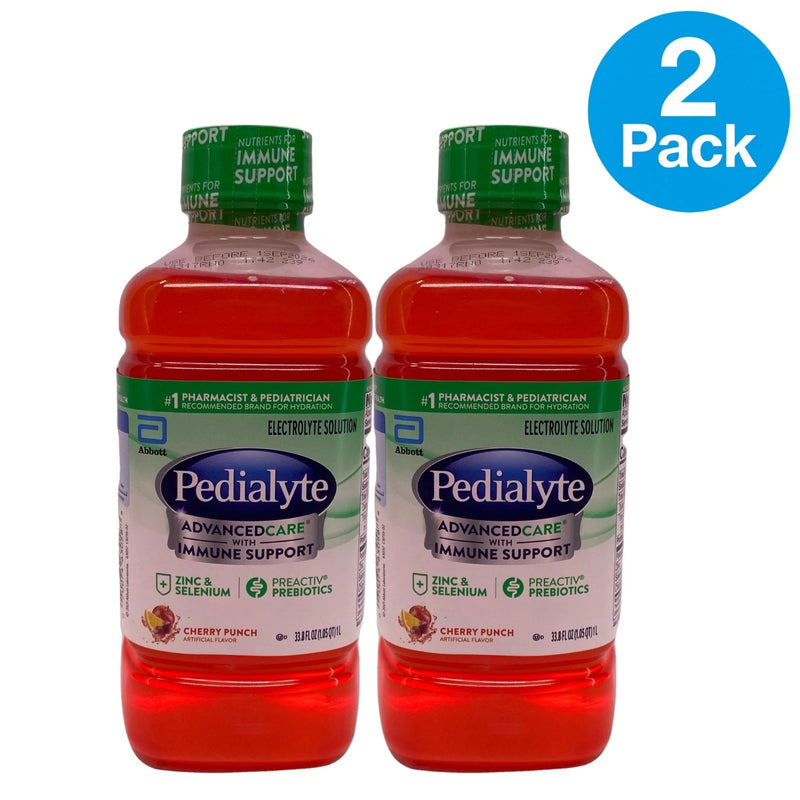 Pedialyte AdvancedCare Immune Support Cherry Punch 33.8 fl oz 2 Pack New