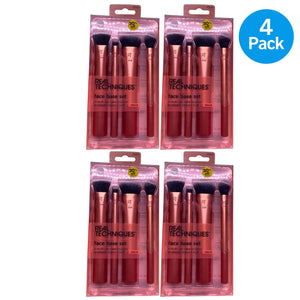 Real Techniques Face Base Makeup Brush Set 4 Piece 4 Pack New
