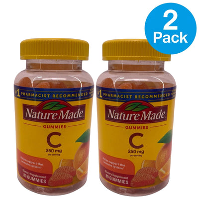 Nature Made Vitamin C 250mg Gummies 80 Count Immune Support 2 Pack New Exp 09/27