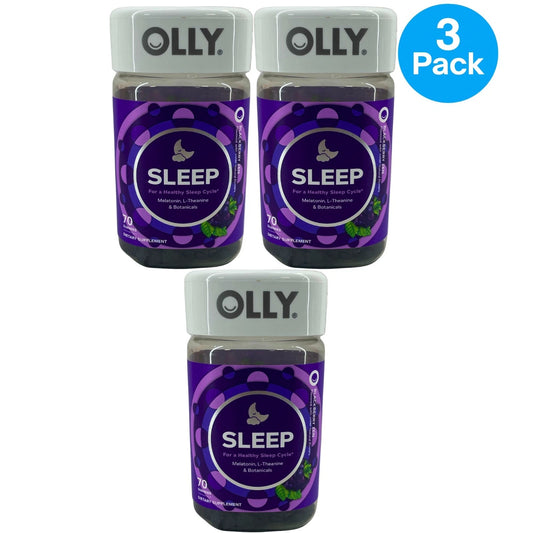 OLLY Sleep Gummies Melatonin L-Theanine Blackberry Zen 70 Ct 3 Pack Exp 01/27