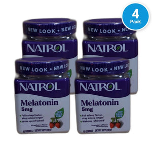 Natrol Melatonin Strawberry Gummies 240 Total Exp 03/27 Pack of 4 New