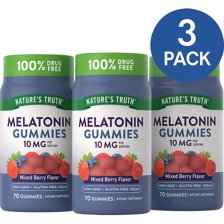 Nature's Truth Melatonin Gummies 10mg 70ct 3 Pack Exp 11/2025 New
