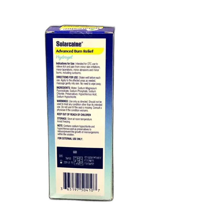 Solarcaine Advanced Burn Relief Hydrogel 6oz Sunburn Exp 01/28 Pack of 2 New