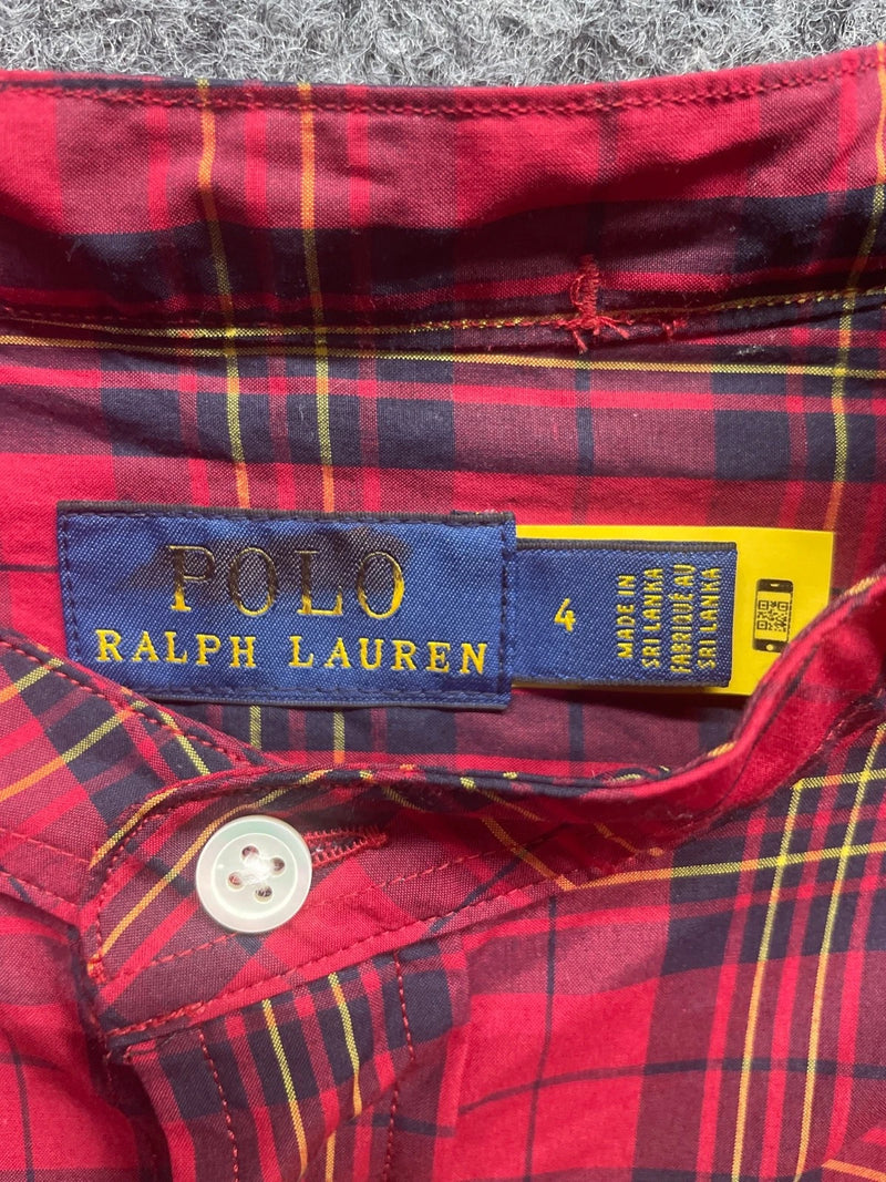 Polo Ralph Lauren Shirt Tartan Size 4 Women's NWOT NWT