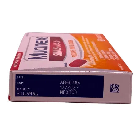 Mucinex Sinus-Max Maximum Strength Pressure, Pain & Cough - 20ct - 2 Pack 12/27