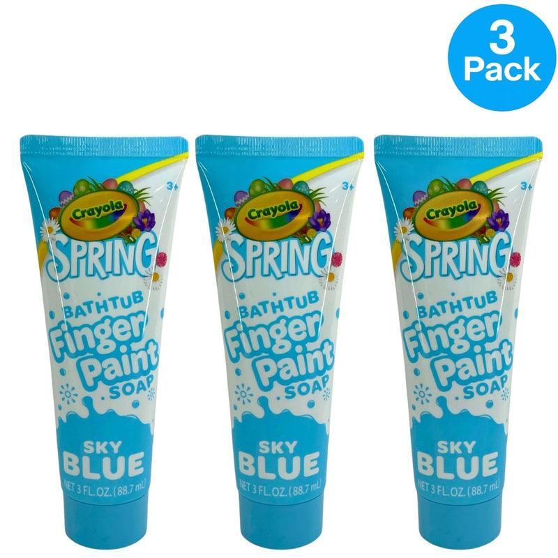 Crayola Spring Bathtub Finger Paint Soap Sky Blue 3 oz 3 Pack New