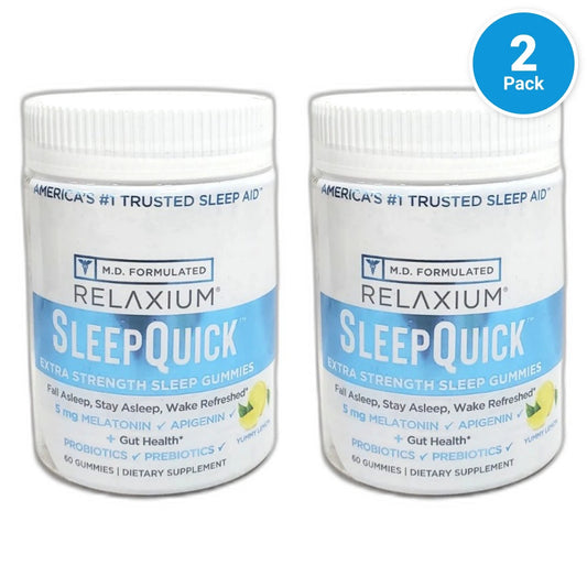 Relaxium SleepQuick Gummies Yummy Lemon 60 Count Sleep Exp 01/27 Pack of 2 New