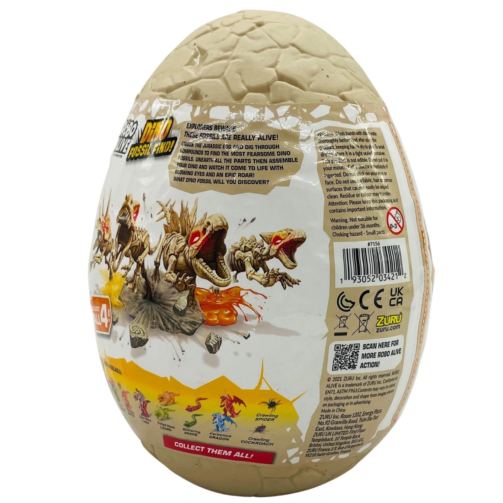 Zuru Robo Alive Dino Fossil Find Surprise Egg – Build Dino – 1 Pack – New 3