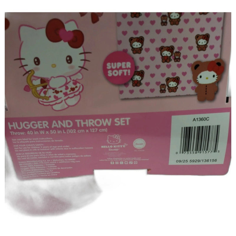 Hello Kitty Character Hugger Throw Blanket Set Valentine Super Soft 40x50 New