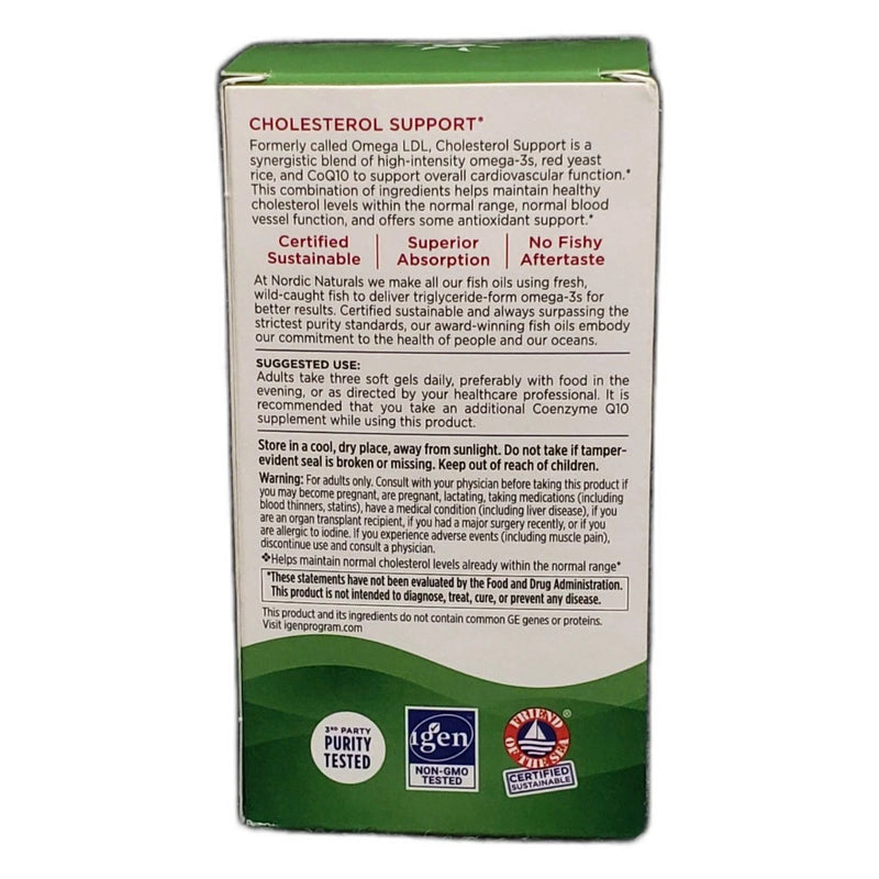 Nordic Naturals Cholesterol Support 120 Total Exp 06/27 Pack of 2 New