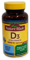Nature Made Vitamin D3 5000 IU Extra Strength 180 Count Exp 05/27 Pack of 4 New