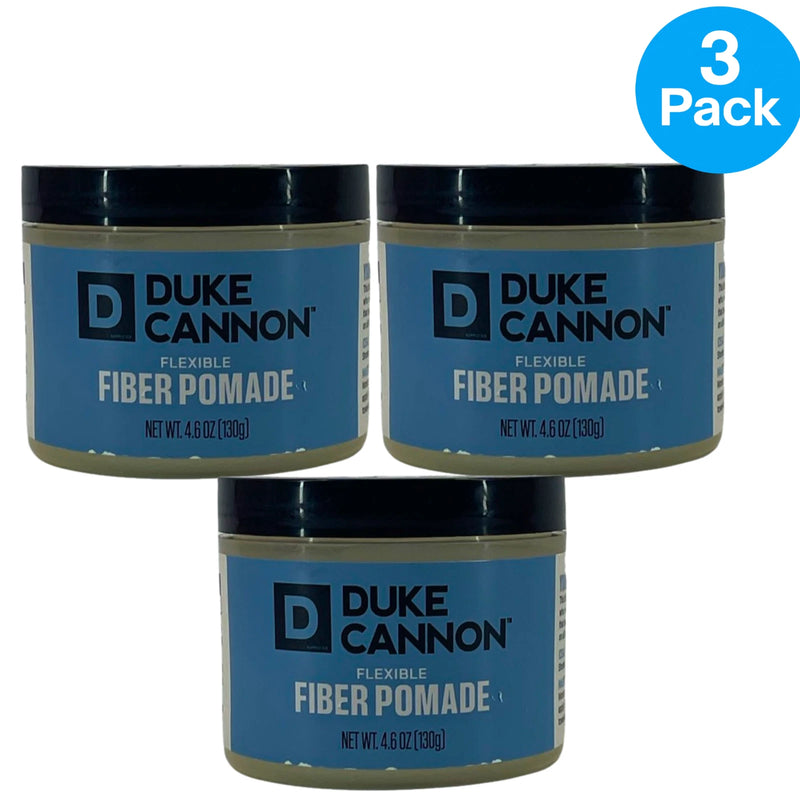 Duke Cannon Flexible Fiber Pomade Shine-Free Finish For Men 4.6 oz 3 Pack Bundle