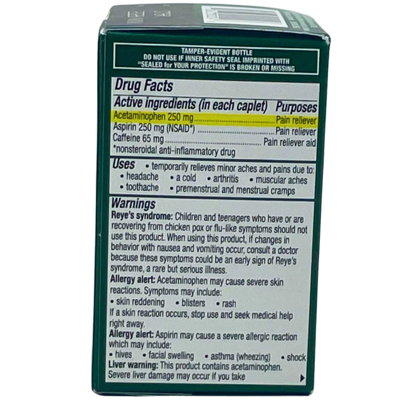 Excedrin Extra Strength Pain Reliever Caplets 24 Count 3 Pack Exp 11/28 New